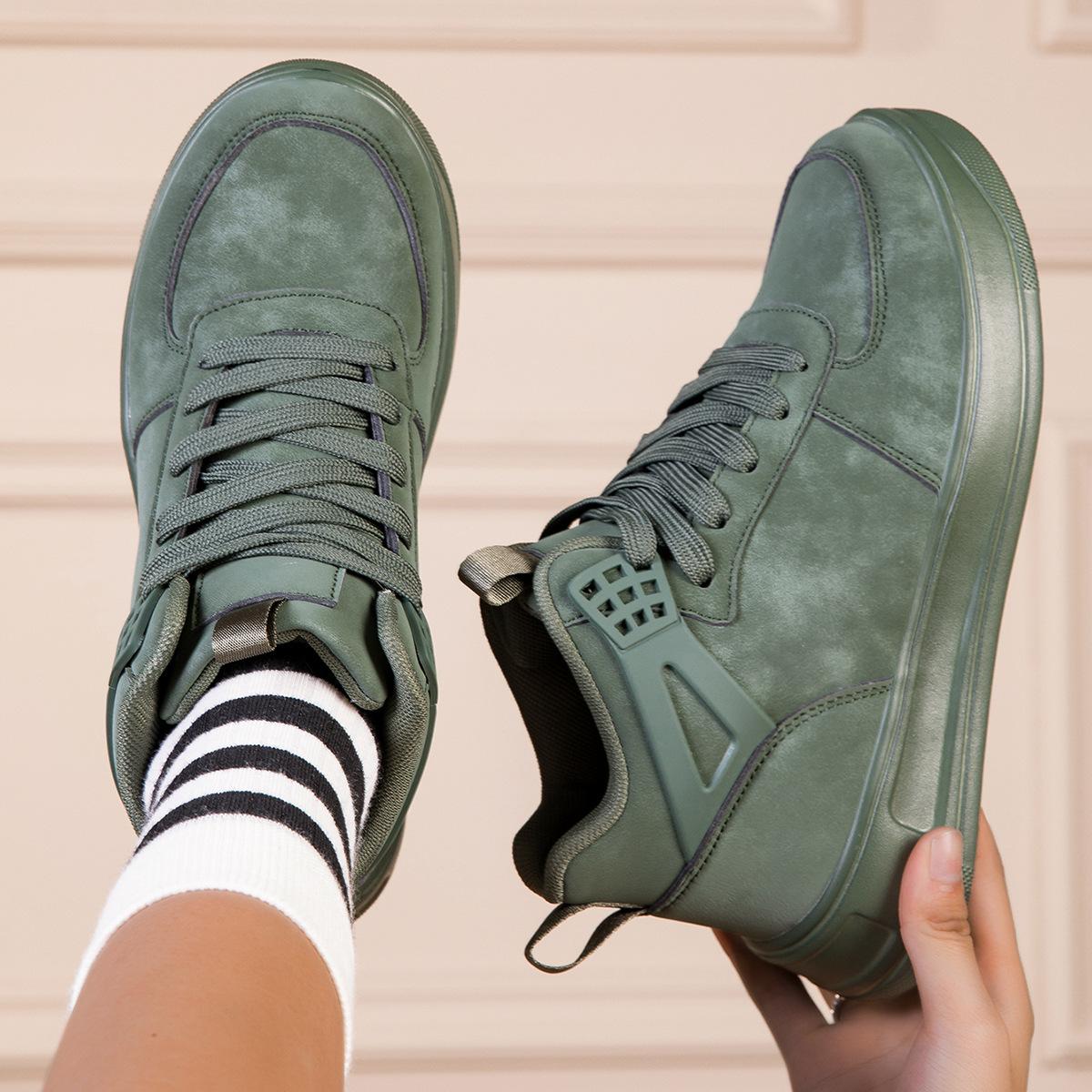 

Новые кроссовки средней высоты для спортивной доски, универсальная повседневная студенческая простая обувь, парная обувь 45 зелёный