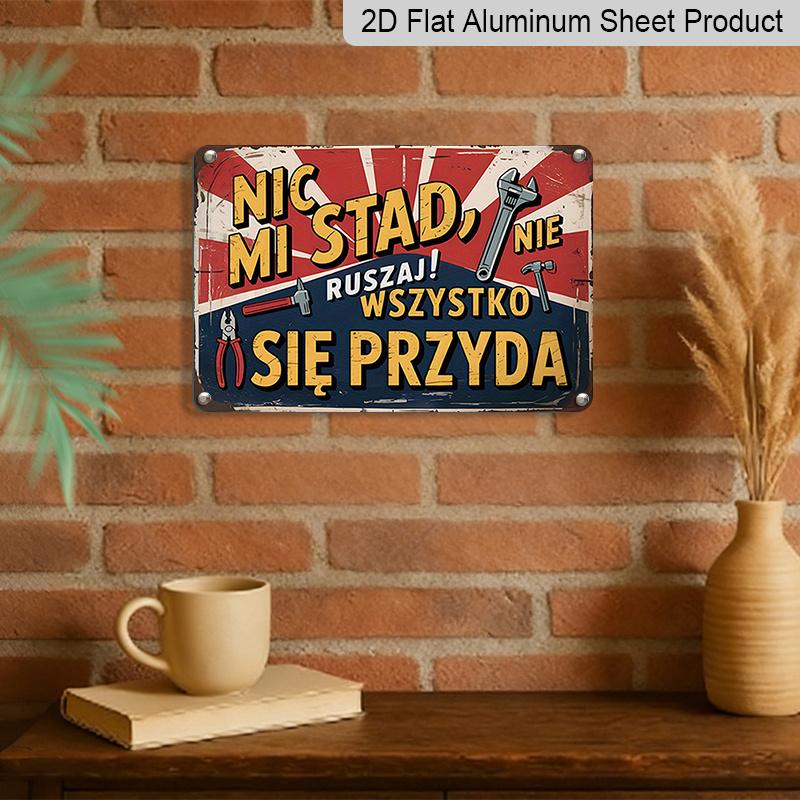 Płaski 2D 1 szt. Polski Vintage Metalowy Znak, Aluminiowy Metalowy Wystrój Ścienny, NIE DOTYKAJ MOJEGO MIASTA! Dekoracja ścienna do domu, na farmę, do męskiego kącika, baru, pubu