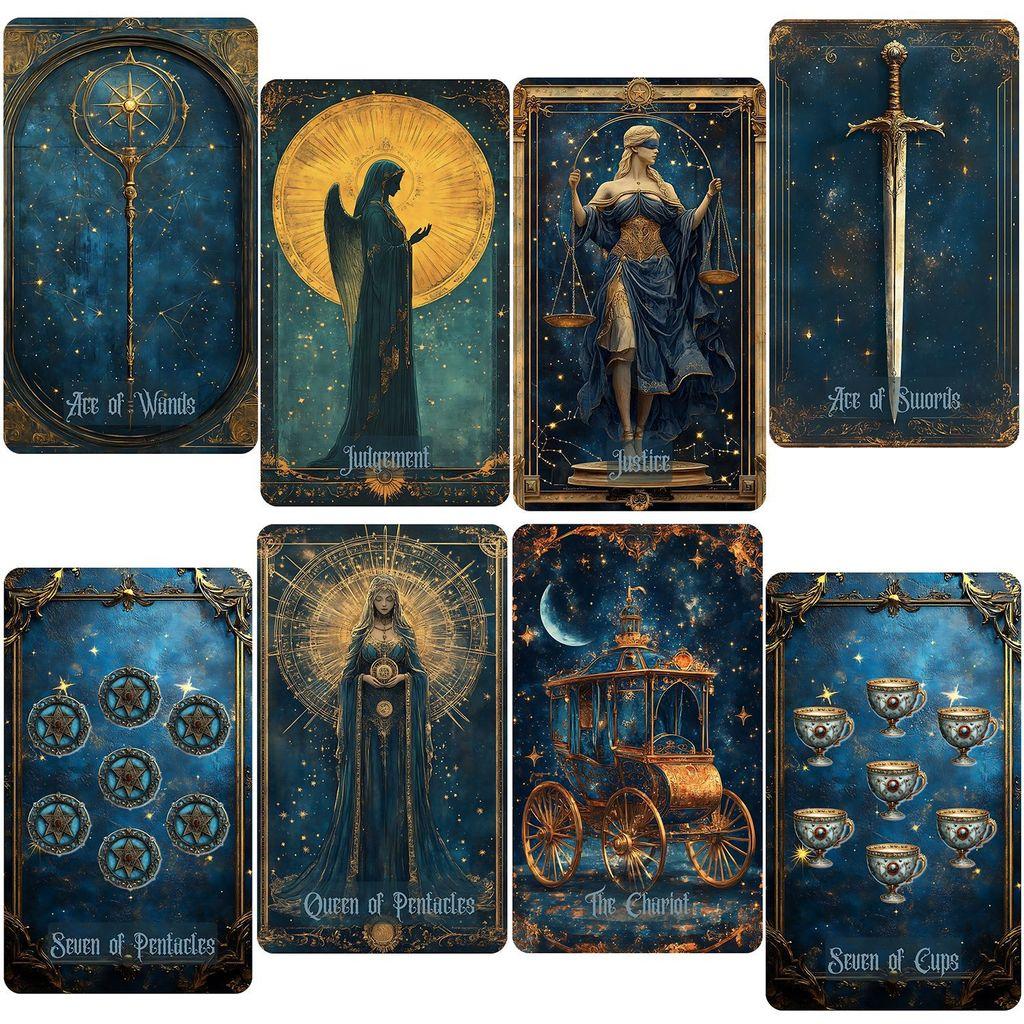 Tarot Card Deck With Blue Dream Theme For Entertainment And Skill Building