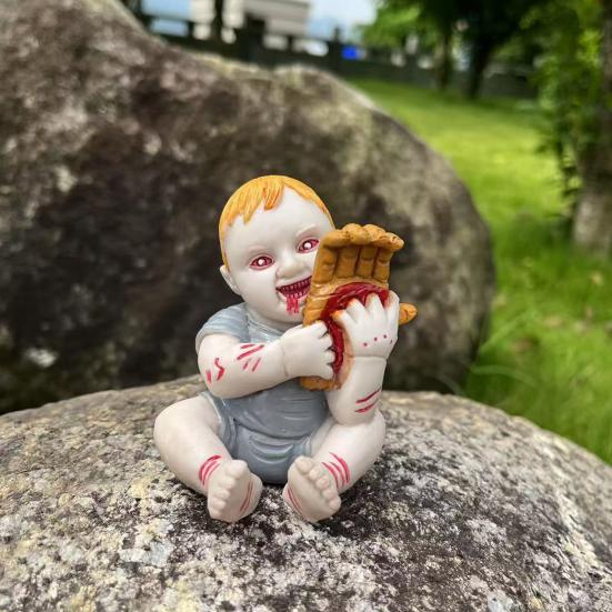 Halloween Ghost Baby Statue Creepy Zombie Baby Doll Figurine Sculpture Holiday Party Desktop Decoration Ornament