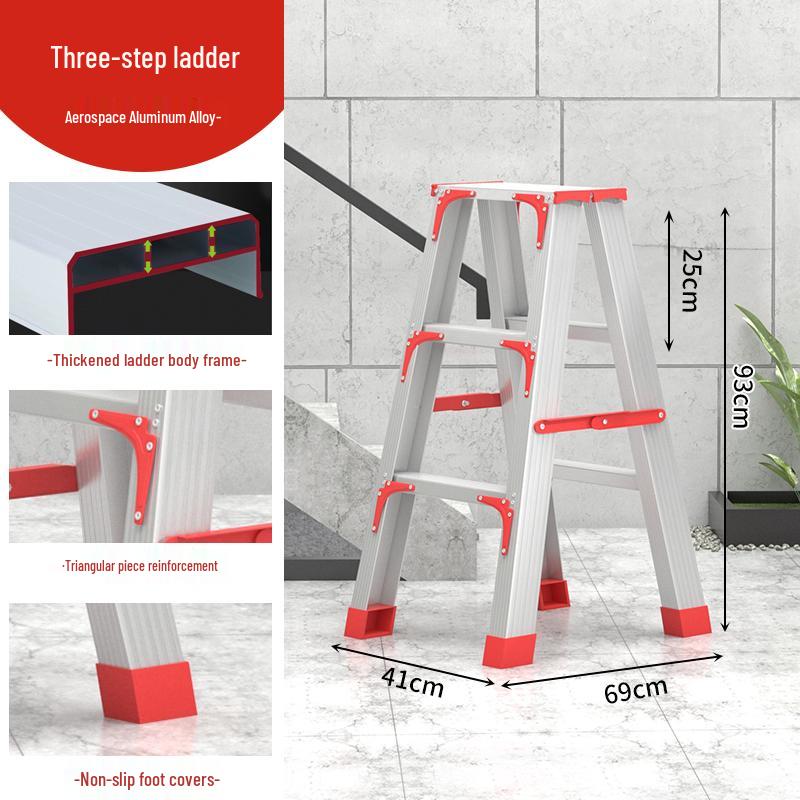 Aluminum Alloy Thickened Folding Ladder for Household and High-Altitude Use