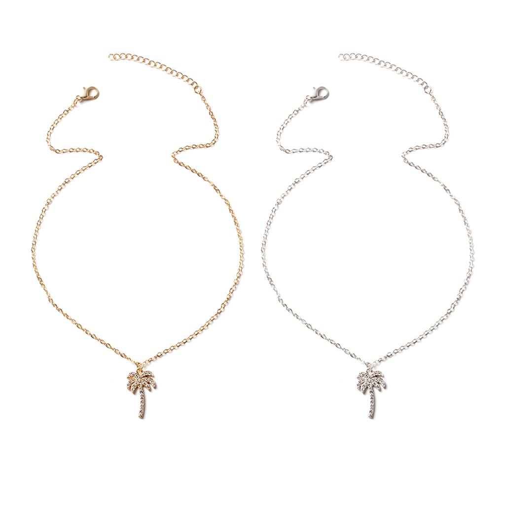 Rhinestone Coconut Tree Choker Necklace Coconut Tree Necklace Rhinestone Coconut Tree Necklace for Women and Girls