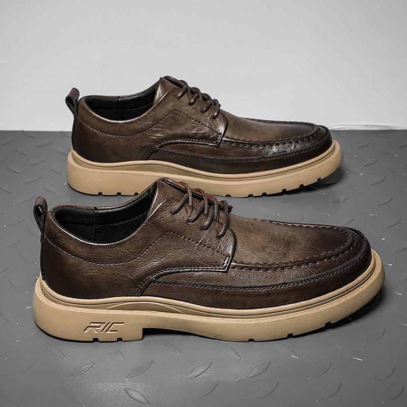 Men's High-quality Anti-skid Wear-resistant Leather Fashion Casual Leather Shoes Low Top Leather Shoes