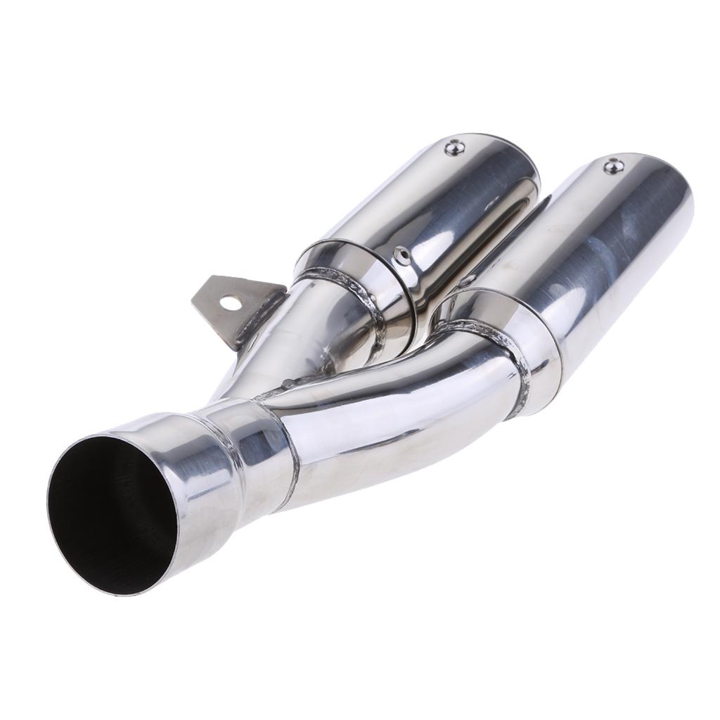 Dual Tail Outlet Slip-on Exhaust Muffler Pipe Stainless Steel DB Killer for Off Road Quad Bike Motorcycle 36-51mm