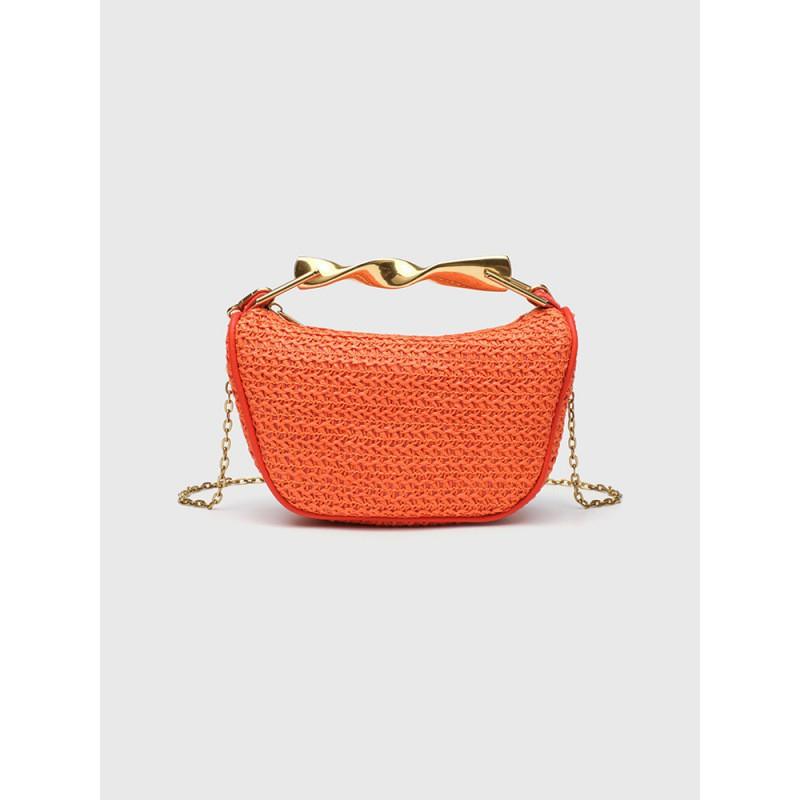 Z Family Cross-border Women's Bag 2025 New Handheld Woven Retro Semi-finished Materials Matching All