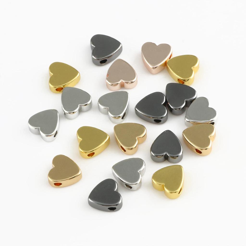 10pcs Copper Beads Charms Cross Heart Star Moon Beads Plated Crafts Color Retention Beads for Jewelry Making Diy Bracelet Necklace