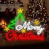 BEAUTY PLAYER Christmas Neon Sign LED Neon Light Interior Event Decoration Wall Decor Merry Christmas Atmosphere Store Bar Izakaya USB 38x30cm (Christ