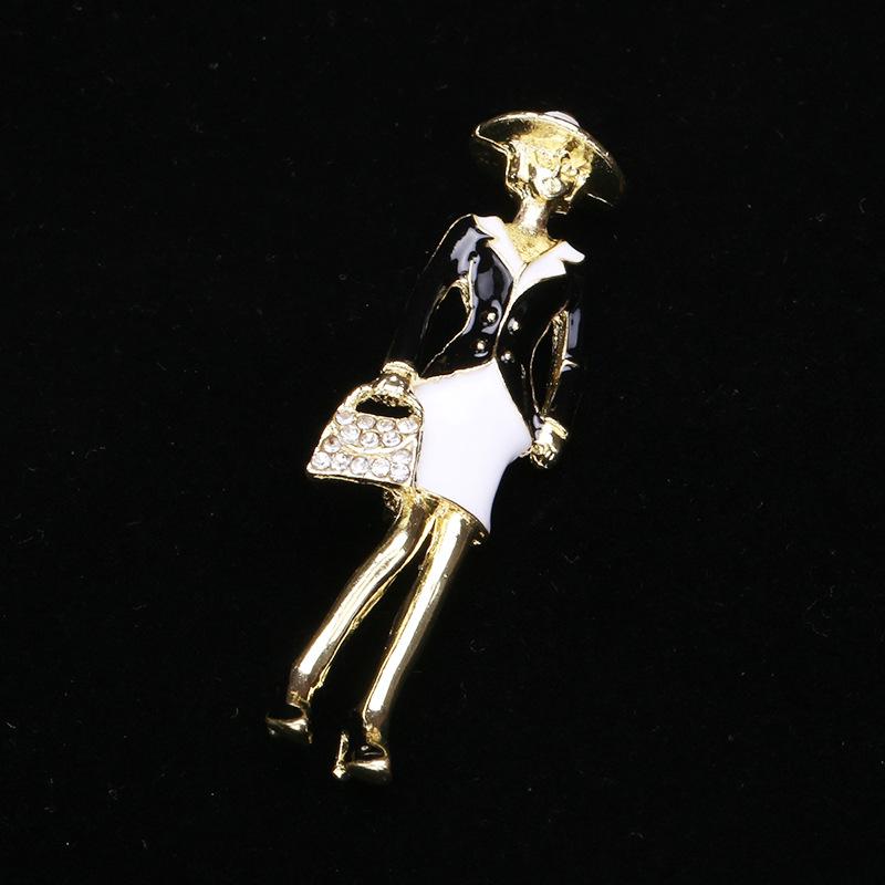 Módní slitinové olejové odkapávací tašky dívčí stylingové brožové doplňky kreativní kreslené postavičky pinů personalizované dámské doplňky