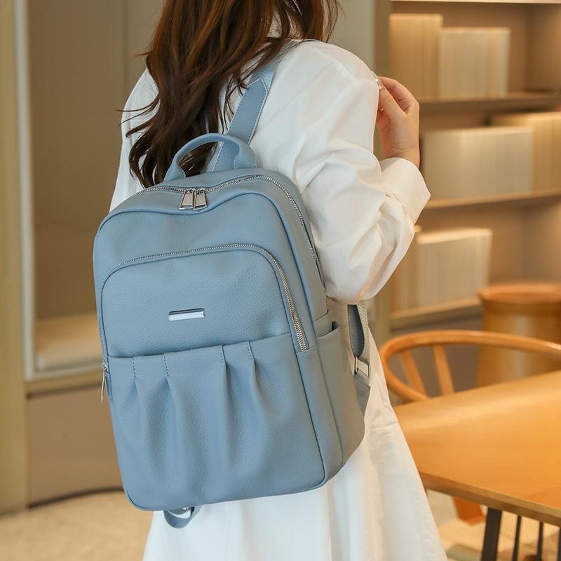 Women's Commuter Backpack Soft Leather Large Capacity Backpack