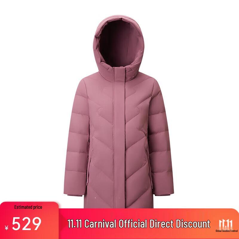 

Qianrengang Women s Hooded Mid-length Down Jacket L