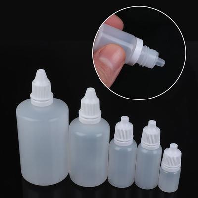 5/10/15/20/50/100ml Leere Plastik-Quetschflasche Tropfflasche für Augen Probenflasche Flüssigkeiten Augentropfen Auslaufsicher Wiederverwendbar Klebstoffapplikator