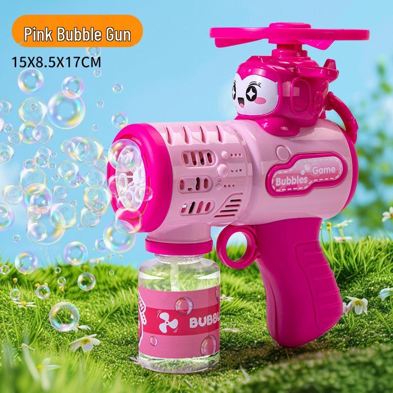 Automatic Flying Saucer Bubble Gun: Multi-hole Light-up Handheld Toy for Kids