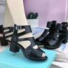 European and American fashion thick heel fish mouth sandals versatile comfortable breathable cool boots women's summer new soft-soled beach shoes