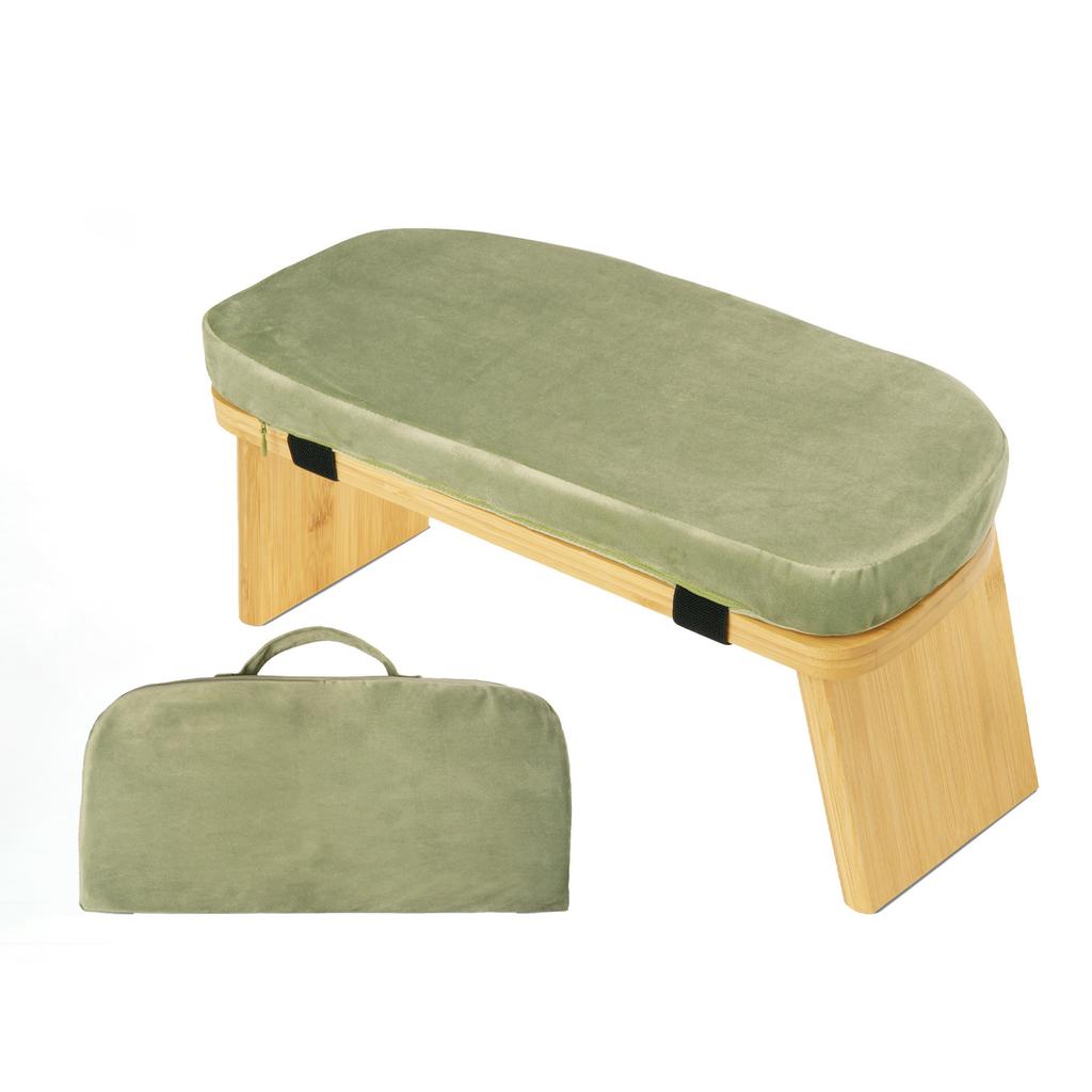 Foldable Meditation Stool with Cushion -Portable Yoga & Prayer with Non-Slip Base, Cushion & Sturdy Frame for Home, Gym, Travel