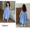 Summer New Style Girls' Sleeveless Plaid Dress, Children's Clothing, Girls' Temperament, Pocket Vest Dress, Trendy and Clear