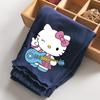 2022 Summer Girls' Cartoon Cat Print Capri Pants - Casual Fashion