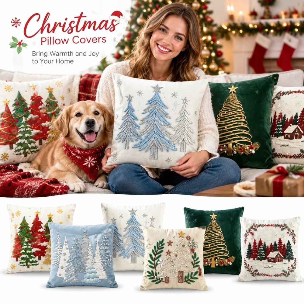 Santa Claus Santa Claus Pillow Cover 2D Holiday Pillow Cover New Christmas Pillow Cover Sofa
