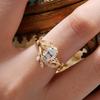 Luxury European and American Ins Jewelry, Wheat Ear Gold Ring, Niche Light Luxury High-end Zircon Ring