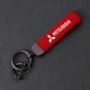 Llavero de Cuero Gamuzado Estilo Coche Anilla 360 Grados Regalo Para Ralliart Lancer EX Outlander ASX Competition Outlander