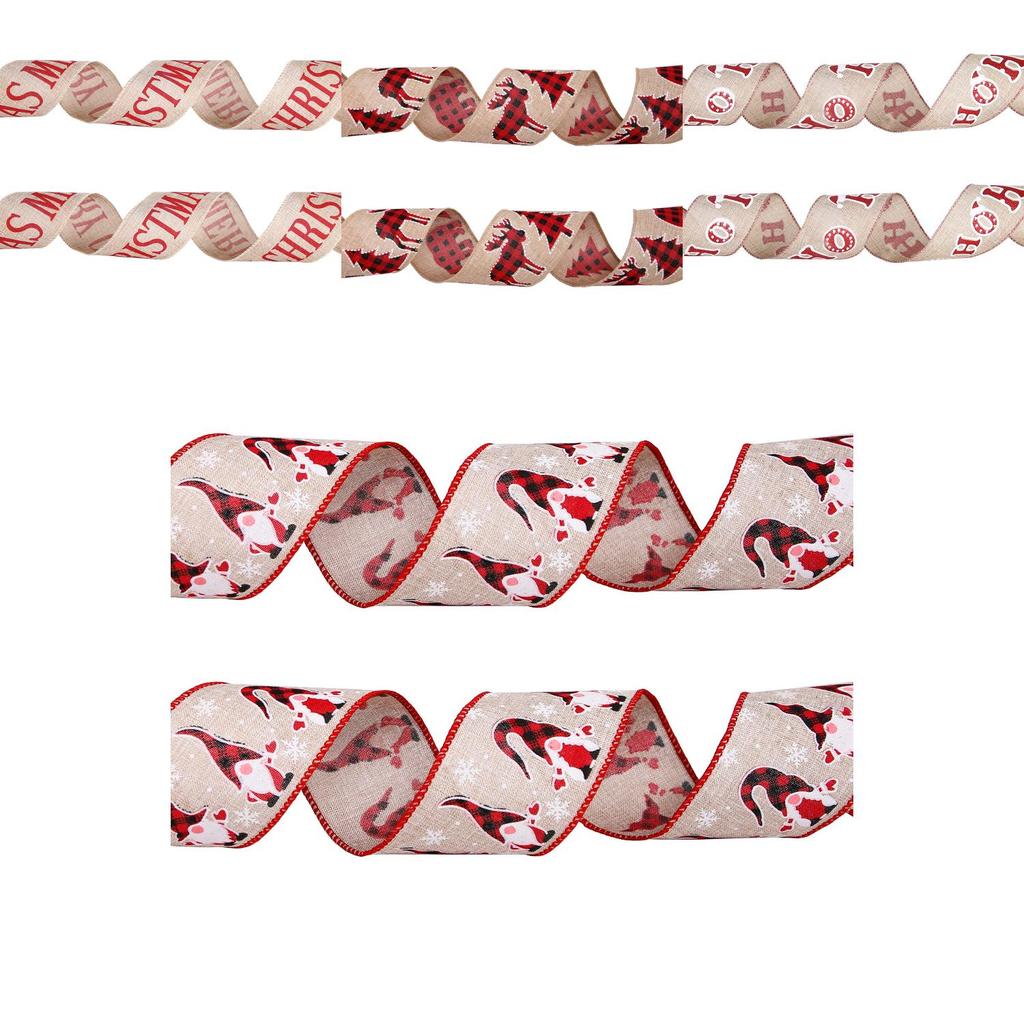 6 Meter weihnachtliches Jute- und Stoffband für stilvolle Feiertagsdekorationen