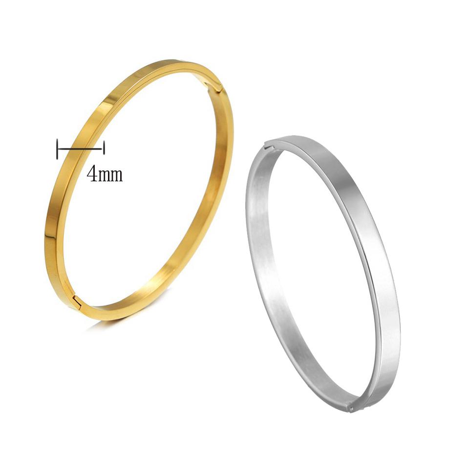 ZAKOL Bracciale Minimalista in Acciaio Inossidabile Placcato Oro Puro con Motivo Semplice per Donne Semplici Braccialetti Impilabili Zircone Regalo