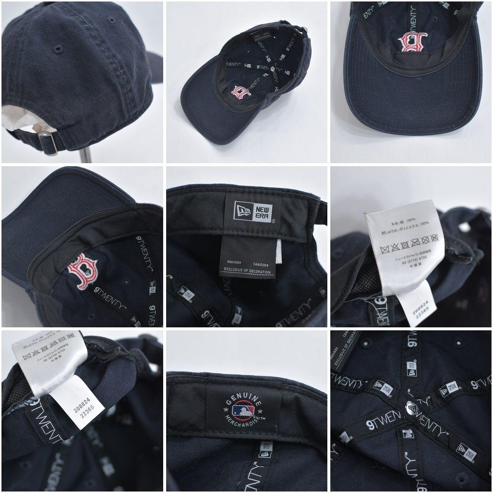 Used NEW ERA 9TWENTY Baseball Cap Boston Red Sox B Logo Fade MLB American Casual Street Hat Dark Navy USED Vintage Old Clothes Men's