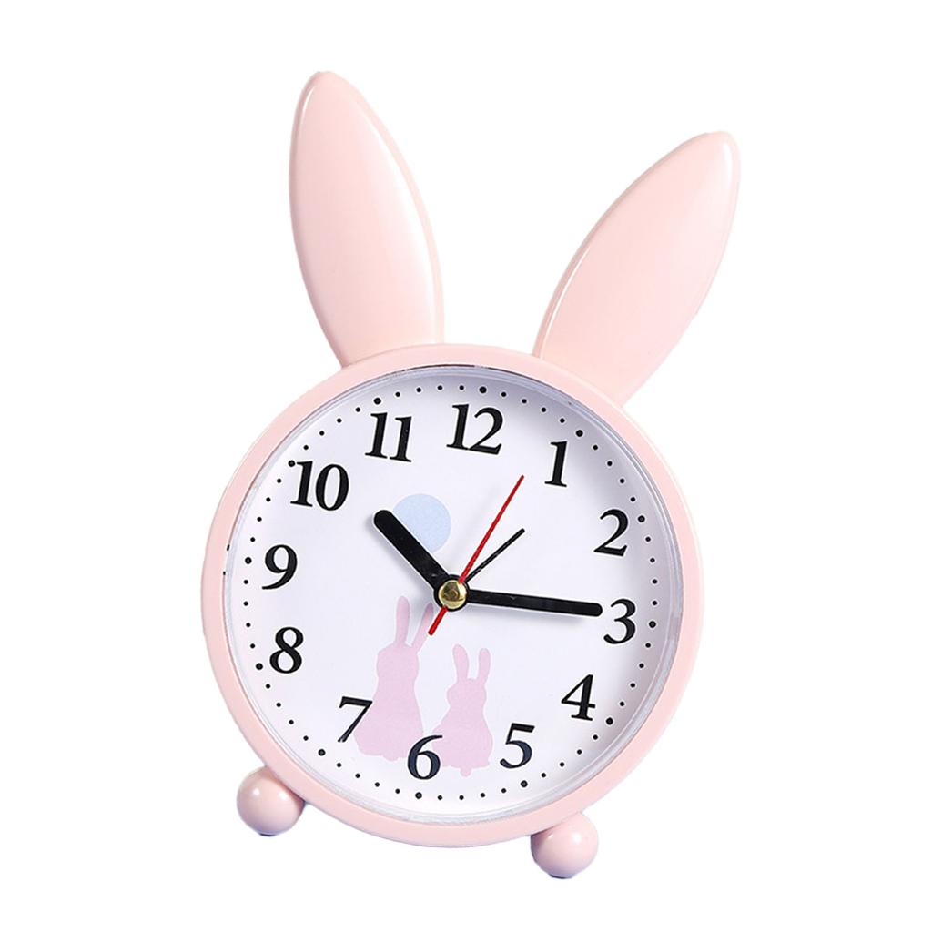Alarm Clock Cute Bunny Shape Quiet Accurate Timing Clock Ornament for Home Bedroom