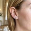 Women's Moissanite Earrings in Sterling Silver (925), Hypoallergenic, Simple, 2.0ct Total Weight, Emerald Cut, D Color, VVS1, GRA Certificate Included