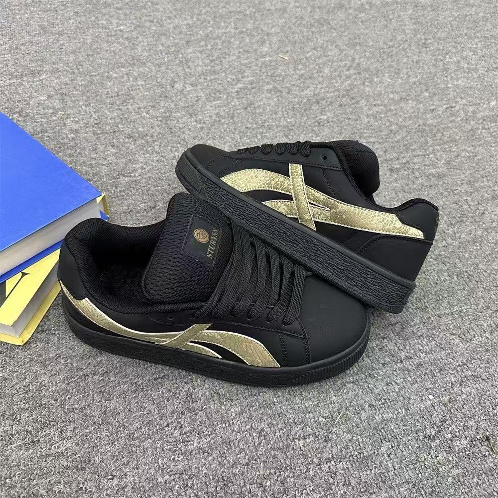 Hong Kong Style Niche White Gray Bread Shoes Women's Ins Tide 2025 Spring and Autumn New Versatile Sports and Leisure Moral Training Board Shoes