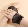 Ruffle Lace Trim Arm Covers Wrist Cuffs Sleeves For Women Dress Outfit Enhancer Sheer Armband Daily Wear Accessory