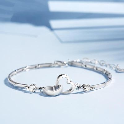 Minimalist Double Heart Bracelet - Sweet Japanese & Korean Design 