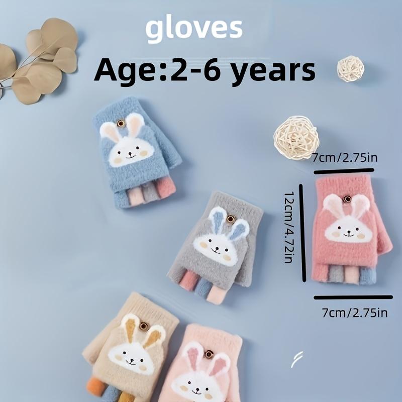 Mädchen Winter Warme Handschuhe mit Niedlichen Hasenohren, Weich und, Wendbares Design, Perfekt zum Schreiben, Spielen, Schule, Weihnachtsgeschenk