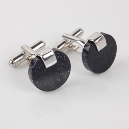 Pair Of Fashionable Men Round Shaped Cufflinks Office Meeting Events Anniversary Supplies Black