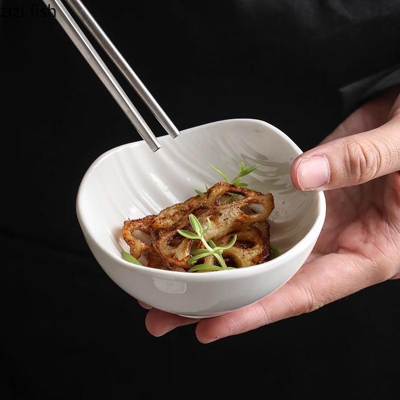 Water Ripple Ceramic Snack Bowl Seasoning Bowl Dessert Bowl Water Ripple Long Plate Dim Sum Plate Hotel Creative Tableware Set