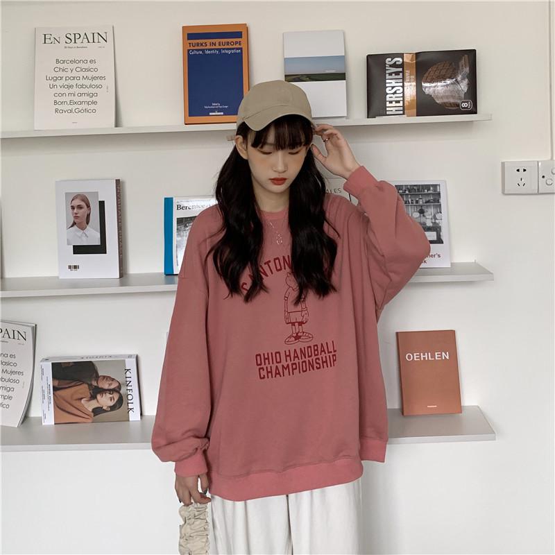 

Женские толстовки с капюшоном с длинными рукавами и мультяшным принтом на осень, женские пуловеры свободного и ленивого стиля для пары XXL розовый