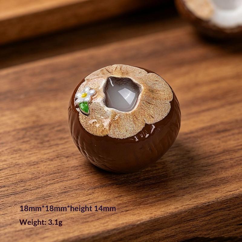 Mini Resin 3D Simulated Coconut Juice Decor 6Pcs Green Brown Accessories for DIY Handmade Gift Jewelry Making Craft