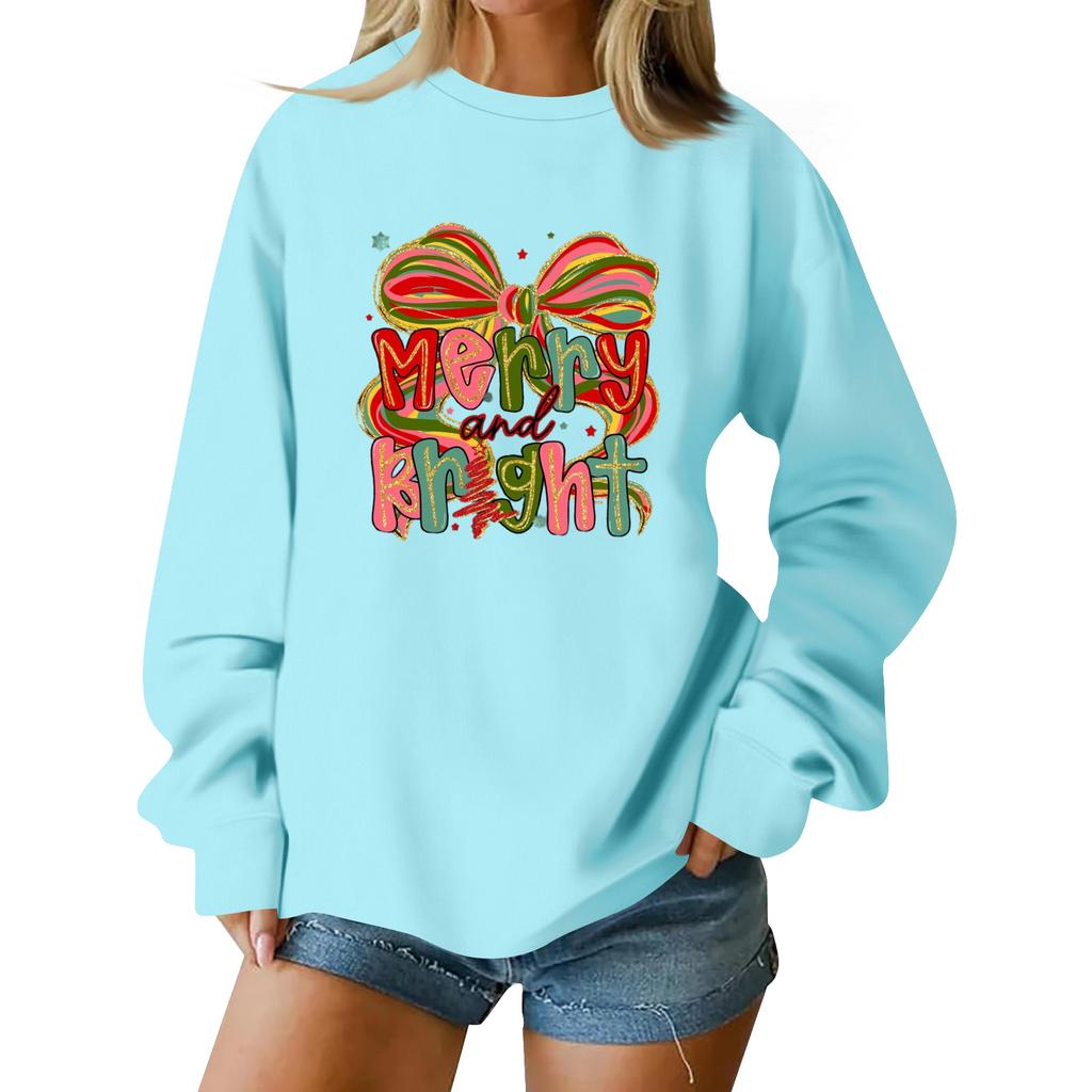 Women  Tops Women's Long Sleeve Sweatshirt Casual Crewneck Loose Fit Pollover Fleece Tops