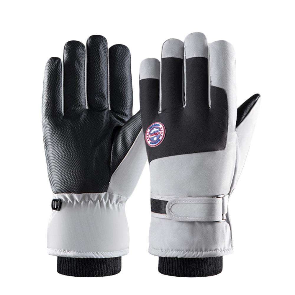 

Velvet Cycling Gloves Waterproof Hands Cover Elegant Winter Skiing Gloves Outdoor серый