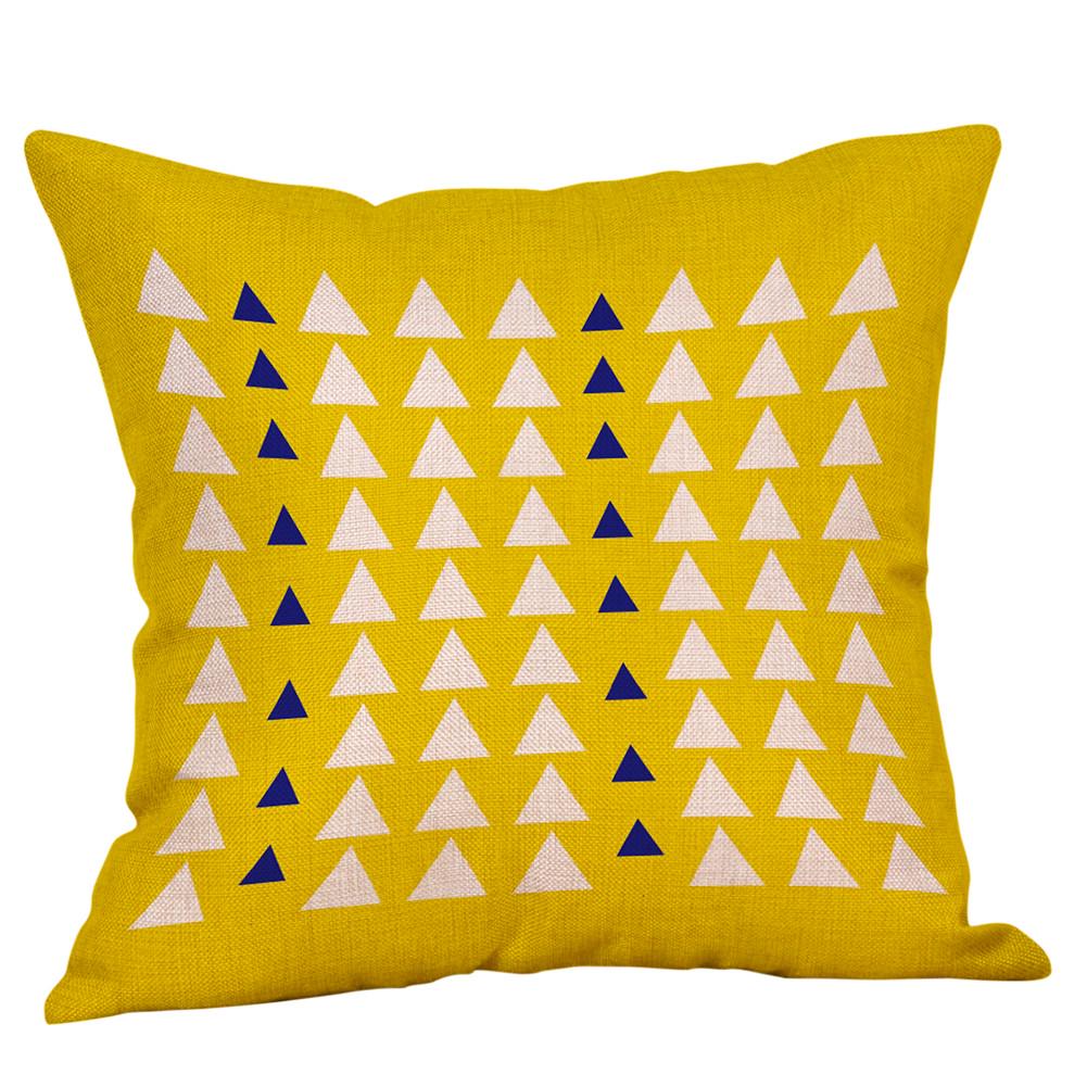 Mustard Pillow Case Yellow Geometric Fall Cushion Cover Decorative