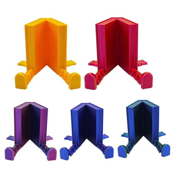 3D Printed Book Buddy Sitting Book Fidget Toy with Articulated Legs Tabletop Companion Book Figure for Home Desk Bookshelf Decor