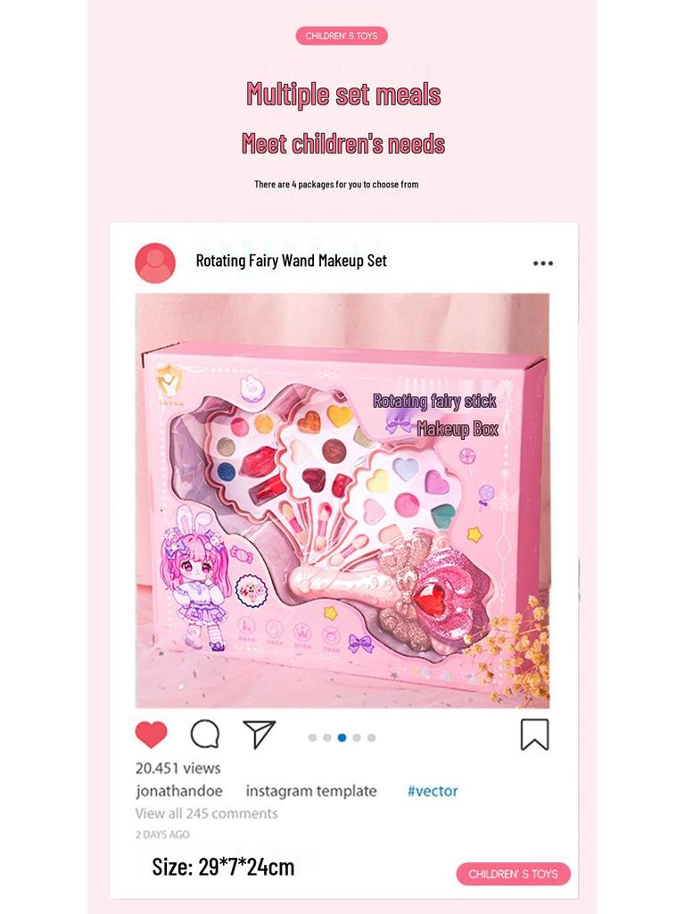 New Children's Princess Washable Makeup Set - Eyeshadow Toy Box Birthday Gift