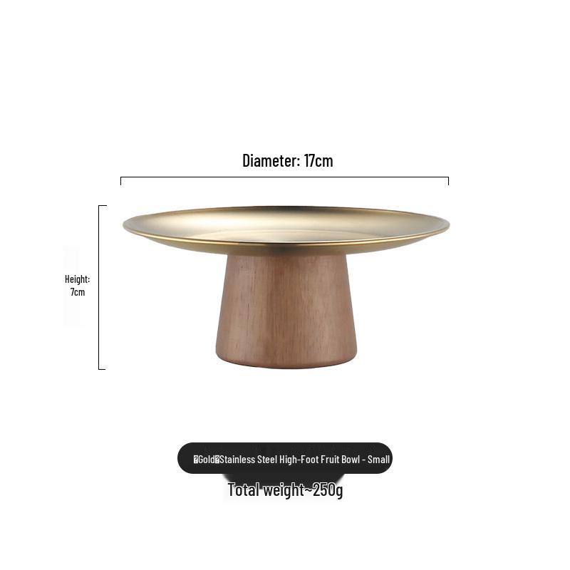 Acacia Stainless Steel Tall Fruit Bowl & Dessert Stand for Living Room