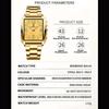 BINBOND Luxus Original Edelstahl Wasserdicht Quadratische Männliche Armbanduhren Uhr Gold Herrenuhren