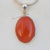 Natural Carnelian Pendant, Red Gemstone Pendant, Handmade Pendant, 925 Sterling Silver Pendant, Gift for Mom, Oval Carnelian Pendant