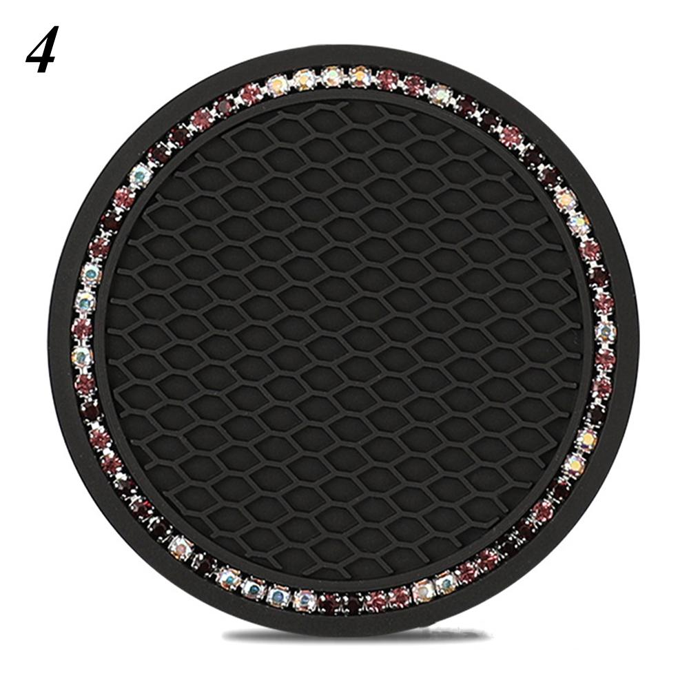 Silicone Diamond Rhinestone Dog Paw Bling Cup Holder Car Coasters Anti Slip Car Mats Water Cup Pad Interior Accessories Decor