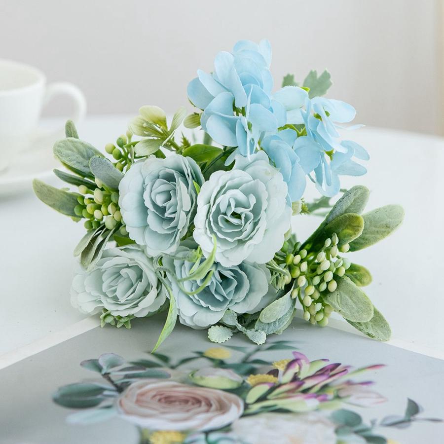 Artificial Flower Silk Rose Hydrangea Diy Festival Party Home Room Outdoor Vase Garden Wall Decor Wedding Wreath Bridal Bouquet