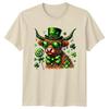 Highland Cow Saint Patricks Day Holidays Unisexs Unisexs Graphic Tee Shirt