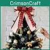 Christmas Tree Topper Bow With Plaid Border And Ribbon For Holiday Home Decor