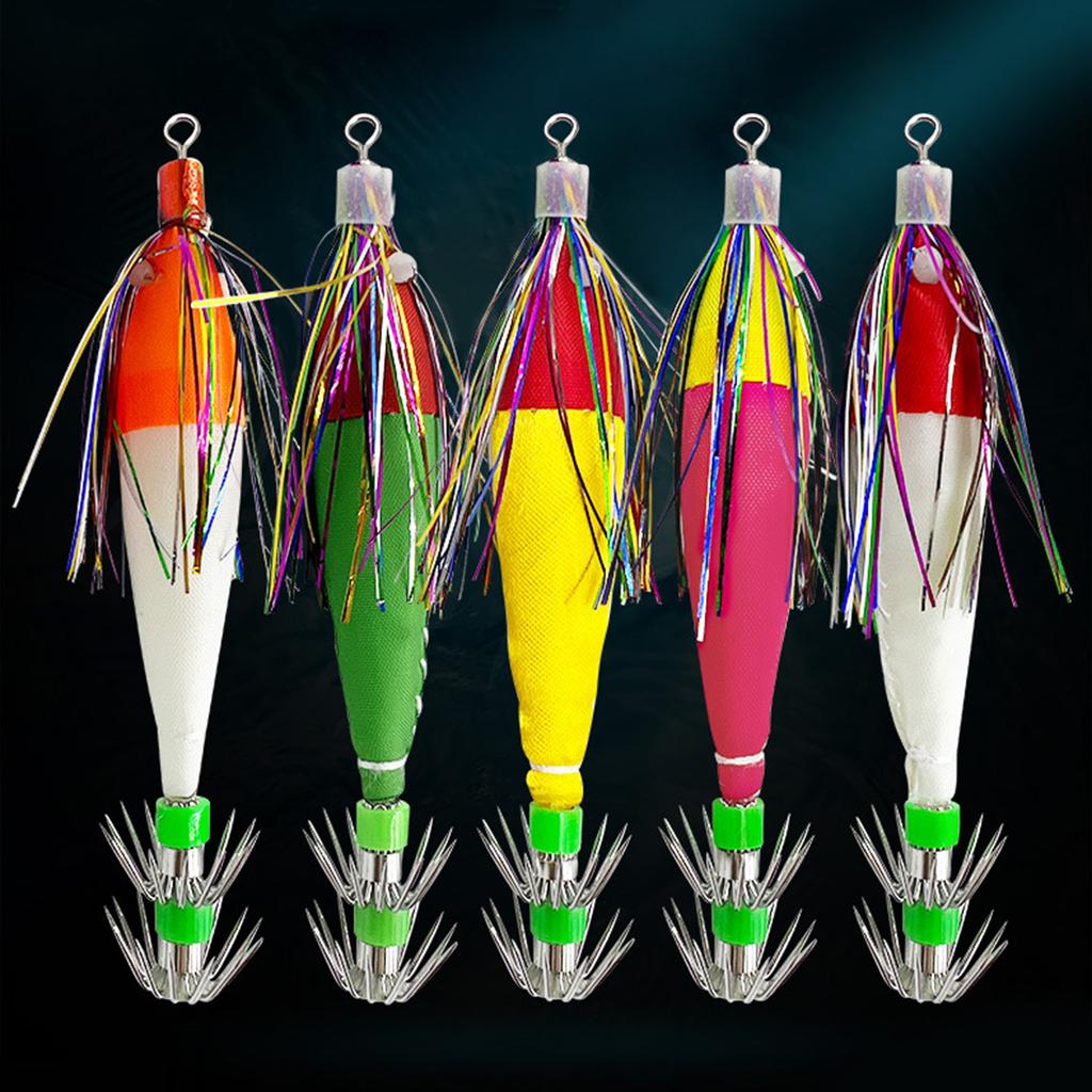 Fishing Squid Jigs Saltwater Fishing Lures Squid Jigs Hook Hard Fishing Lures Luminous Shrimp Prawn Lures Enduring