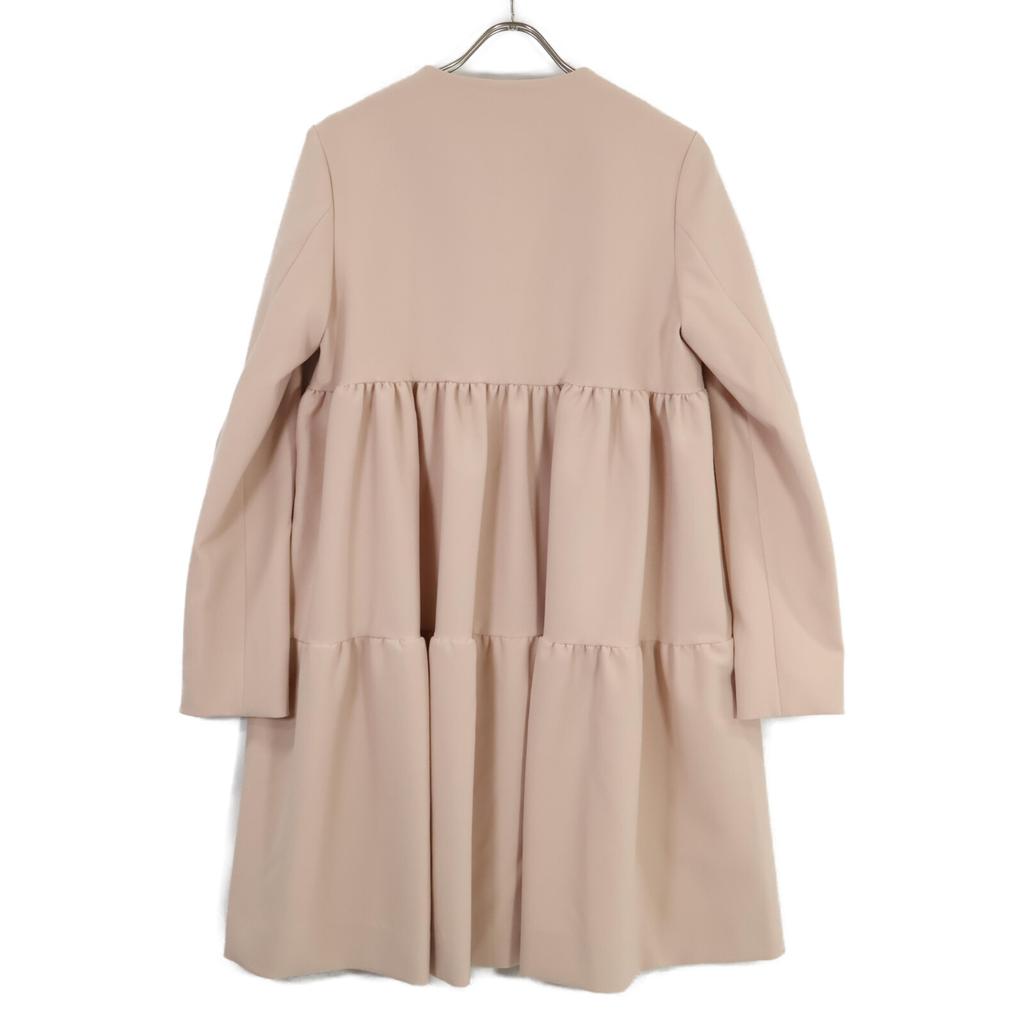 YOKOCHAN YCC-622-180 Pink polyester x rayon tuck volume back tiered coat coat 36 pinkUsed